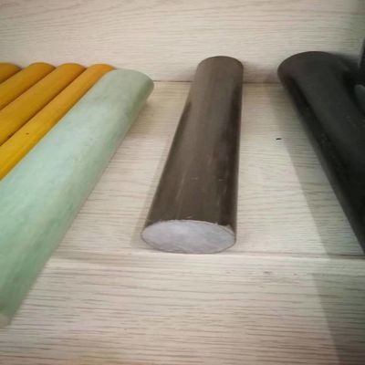Diameter 38mm FRP round bar of brown color made from E glass roving and Iso resin for electricity insulation