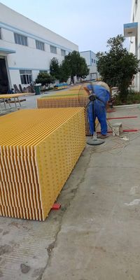 Walkways FRP Fiberglass Grating Panels 4×8 Durable Yellow