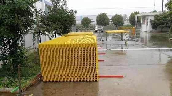 Walkways FRP Fiberglass Grating Panels 4×8 Durable Yellow